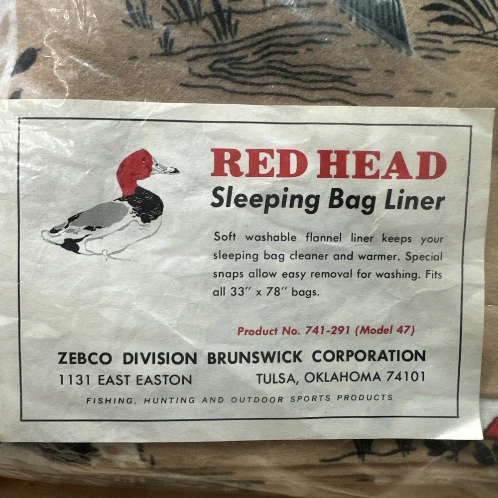 VTG NEW Rare REDHEAD Duck Sleeping Bag Sheet Liner Collectible FITS 33